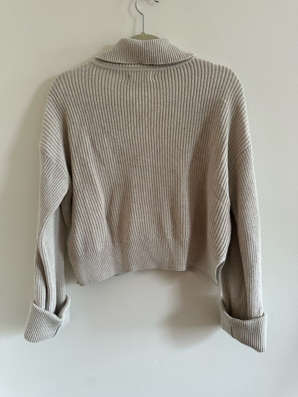 Quince Beige Ribbed Button-Front Cardigan - Picture 3 of 3